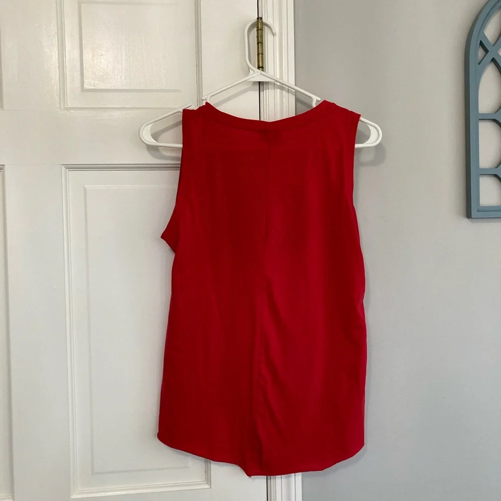 Women's Red Graphic Muscle Tee - Picture 4 of 5